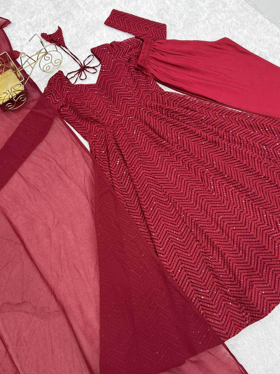 Faux Georgette Anarkali Gown - MYLUXURY LANE ENTERPRISE